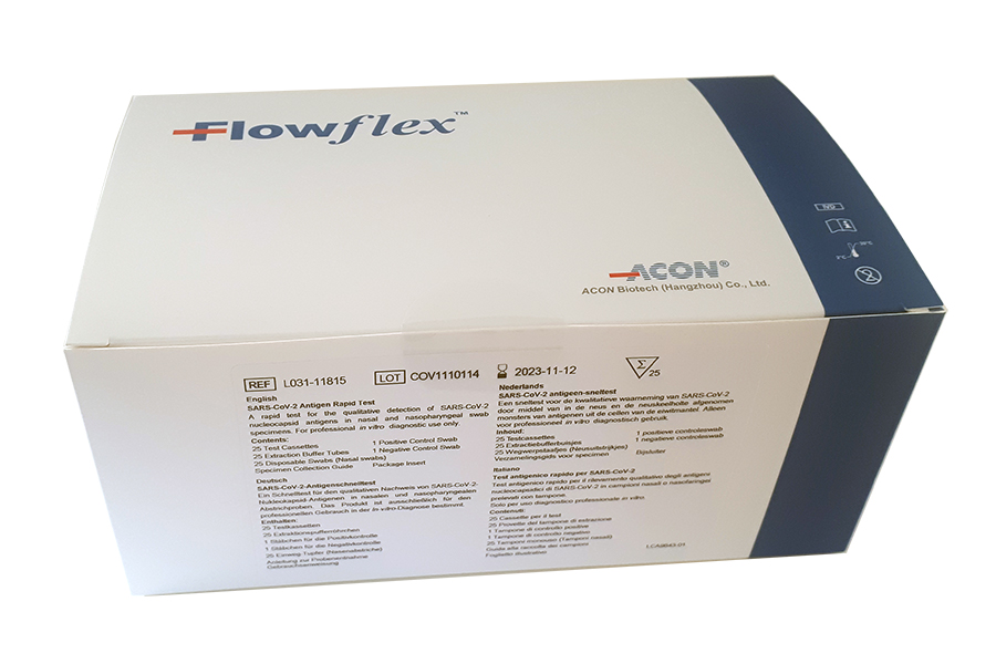 FLOWFLEX SARS-CoV-2 Rapid Antigen zelftest (verpakt per doos à 25 stuks)
